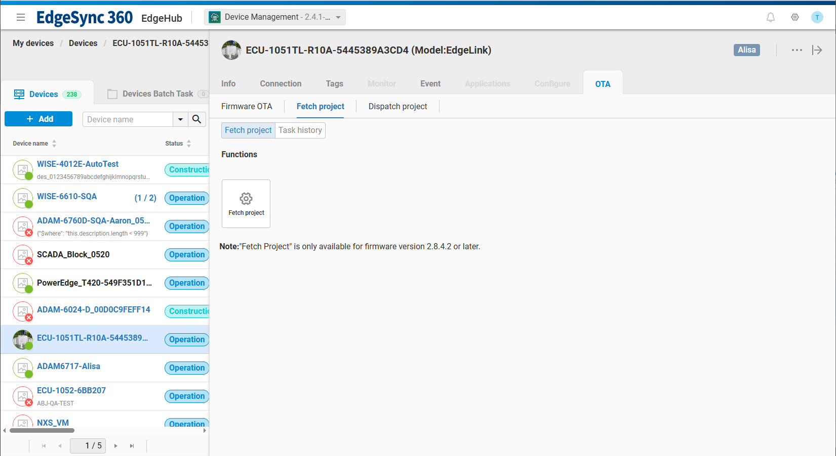 Connectivity Management Enhancement (ECU, EdgeLink gateway)